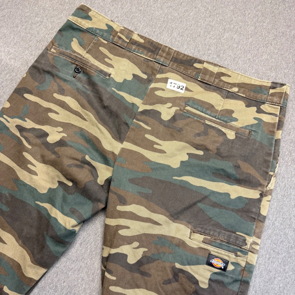Dickies Mens Skinny Straight Camo Pants Woodland Camouflage Chinos 38x34
